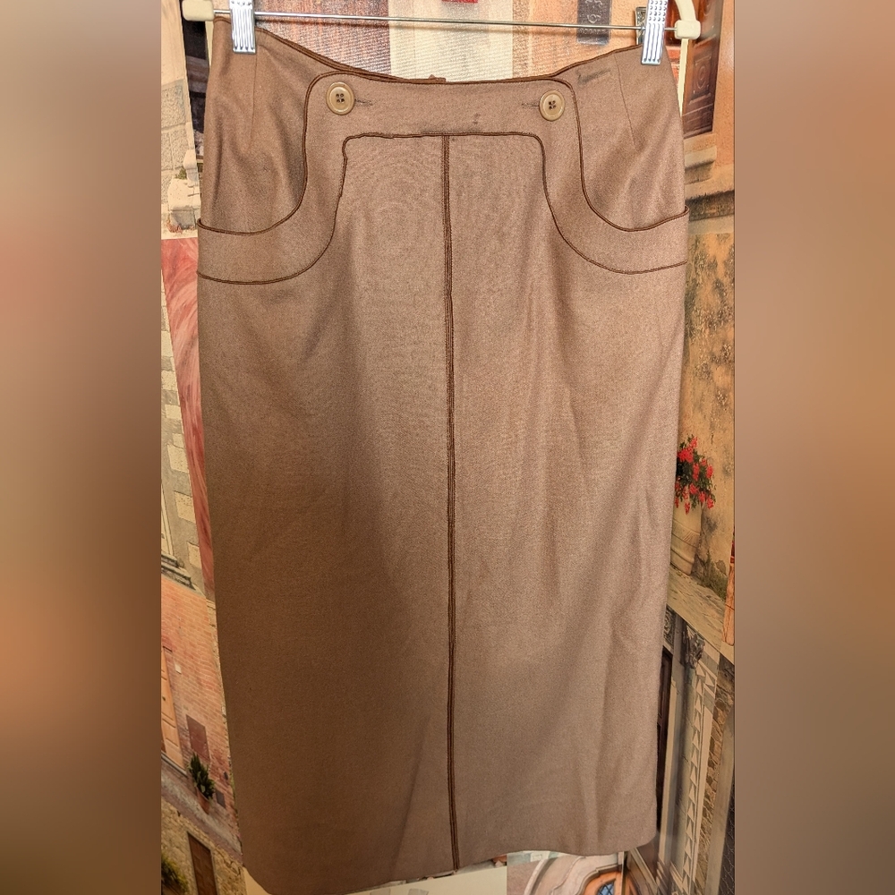 Harve Benard Brown Midi Skirt